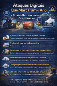 Infográfico sobre os principais ataques digitais que marcaram o ano