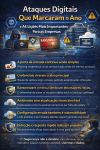 Infográfico sobre os principais ataques digitais que marcaram o ano