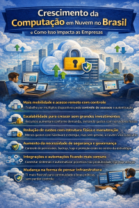 Infográfico sobre o crescimento da computação em nuvem no Brasil
