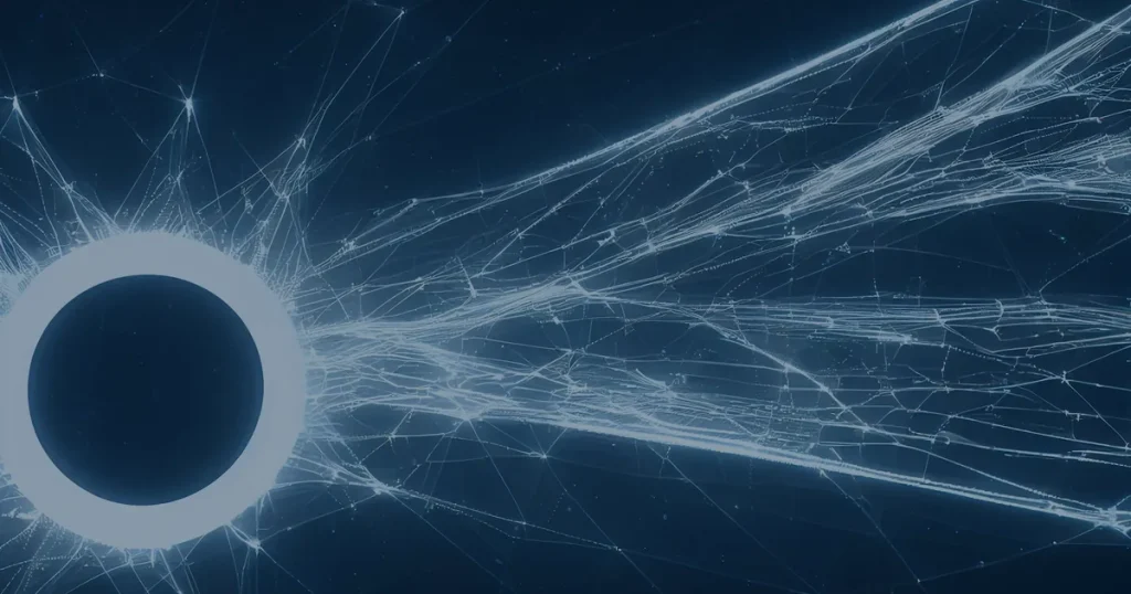 Linhas de rede luminosas ilustrando como a Edge Computing muda o processamento de dados