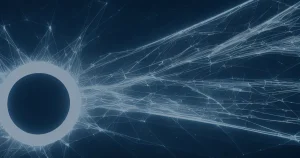 Linhas de rede luminosas ilustrando como a Edge Computing muda o processamento de dados