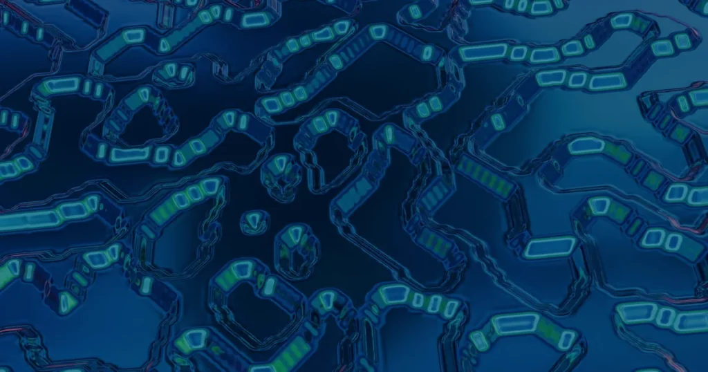 Rede digital em azul ilustrando o edge computing e a computação descentralizada