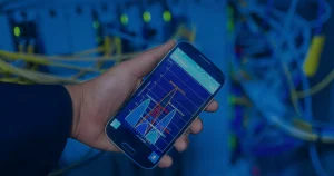 Monitoramento de sistema em azul ilustrando como evitar paradas no sistema da empresa