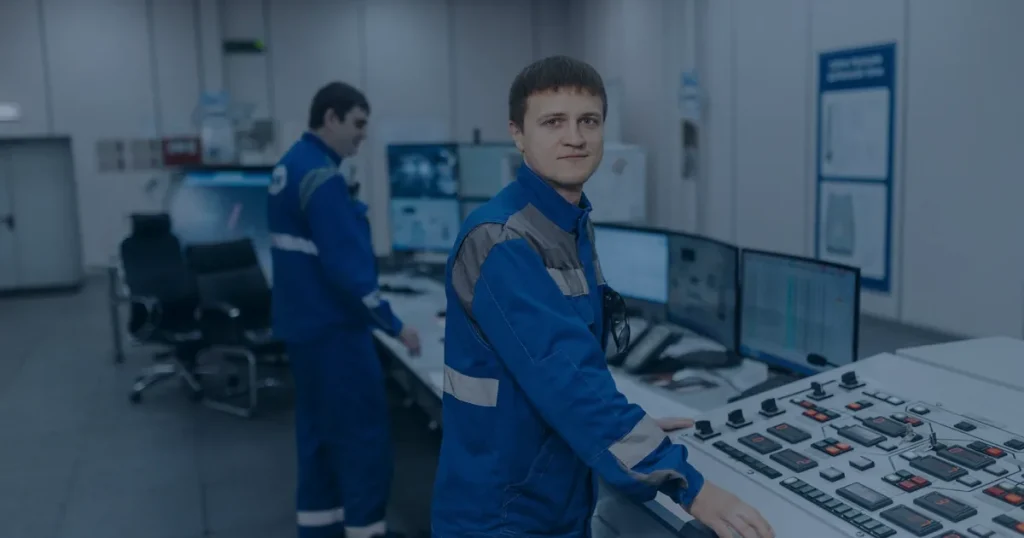 Técnicos em sala de monitoramento ilustrando a inteligência artificial no suporte técnico