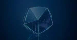 Forma geométrica digital azul ilustrando as verdades sobre segurança de TI nas empresas