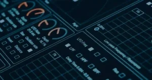 Painel de monitoramento em azul ilustrando o suporte técnico remoto proativo em pequenas empresas