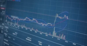 Crescimento empresarial em azul ilustrando como a tecnologia sustenta o crescimento