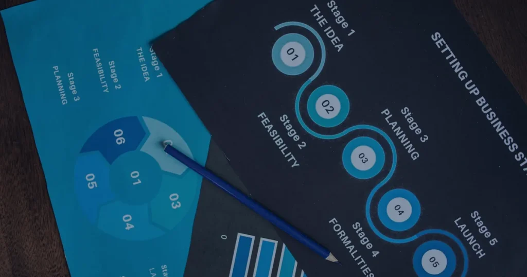Processos digitais em azul ilustrando como a tecnologia melhora os processos internos
